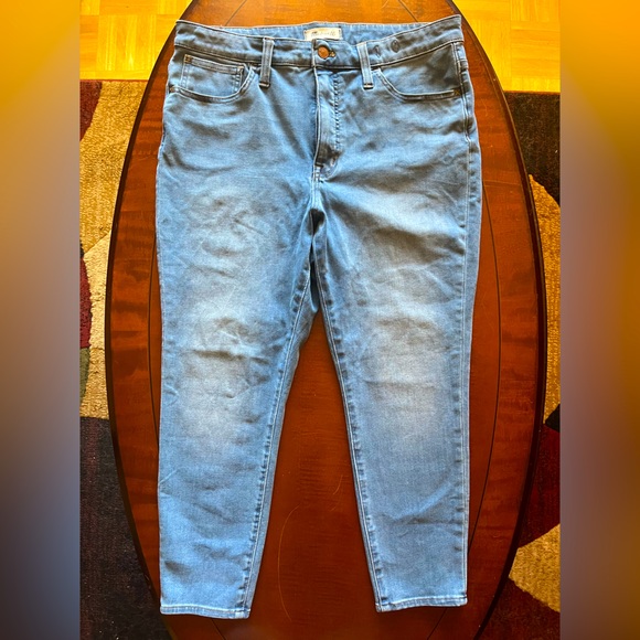 Madewell Curvy Skinny Roadtripper cropped jeans. High rise. Blue medium wash 31P - Picture 3 of 12